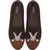 Vivaia Round-toe Embroidered Loafers In Brown