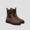 Vivaia Round-toe Lug Sole Wool Ankle Boots (flora) In Brown