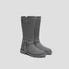 Vivaia Round-toe Mid-calf Biker Boots (faith) In Gray