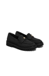 Vivaia Round-toe Platform Chunky Heel Loafers In Black