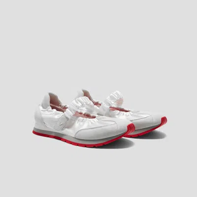 Vivaia Round-toe Satin Mary Janes (ayla)|white/off Grey|us 11 In Multi