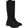 Vivaia Round-toe Stretchy Wool Knee-high Boots In Black