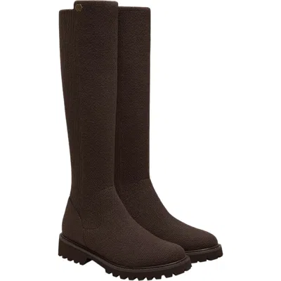 Vivaia Round-toe Stretchy Wool Knee-high Boots In Brown