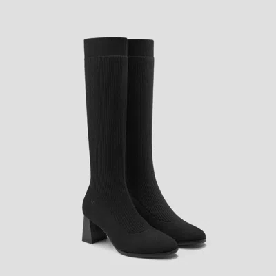 Vivaia Round-toe Water-repellent Wool Knee High Boots (tessa） In Black