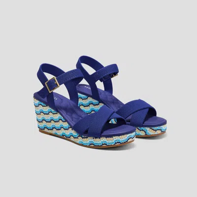 Vivaia Round-toe Wedge Sandals (sally Pro) In Blue