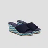 Vivaia Round-toe Wedge Sandals (stacey Pro) In Blue