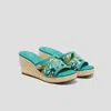 Vivaia Round-toe Wedge Sandals (stacey Pro) In Green