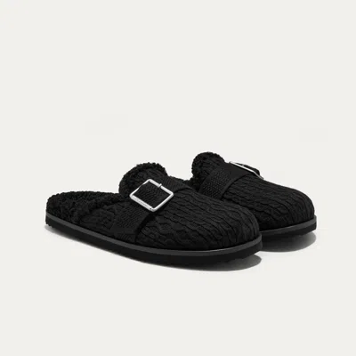 VIVAIA ROUND-TOE WOOL SLIPPERS (HAZEL)|BLACK|US 7