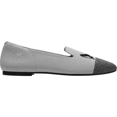 Vivaia Round-toe Embroidered Loafers In Gray