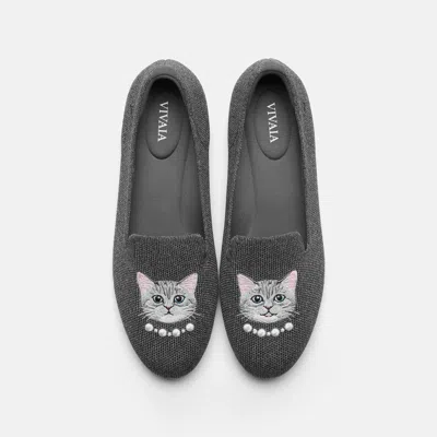 Vivaia Round-toe Embroidered Loafers (audrey)|rich Grey - Silver British Cat|us 10.5