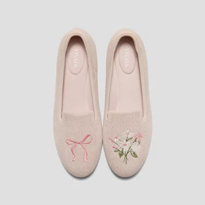 Vivaia Round-toe Embroidered Loafers (audrey)|rose Gold-bouquet|us 11 In Pink