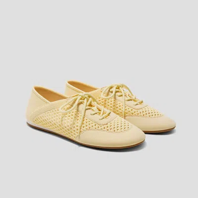Vivaia Round-toe Lace-up Mesh Sneakers (yara)|butter Yellow|us 10.5