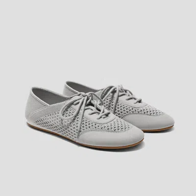 Vivaia Round-toe Lace-up Mesh Sneakers (yara)|light Grey|us 10.5 In Gray