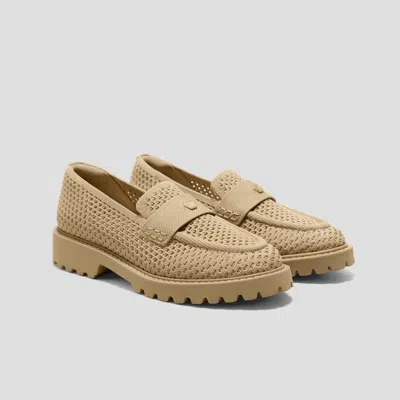 Vivaia Round-toe Platform Chunky Heel Loafers (francesca)|nude Peach Mesh|us 10.5