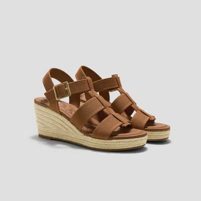 Vivaia Round-toe Slingback Wedge Sandals (skyler)|dark Caramel|us 10.5 In Brown
