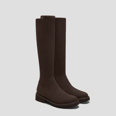 Vivaia Round-toe Stretchy Wool Knee-high Boots (filipa)|dark Chocolate|uk 2.5