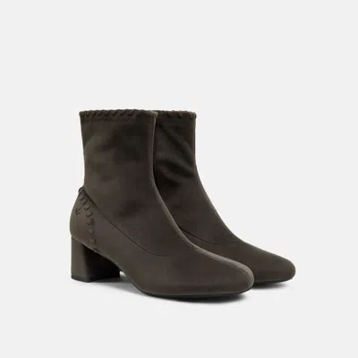 Vivaia Round-toe Velvet Whipstitched Ankle Boots (rhoda)|amber Brown|uk 2.5 In Gray