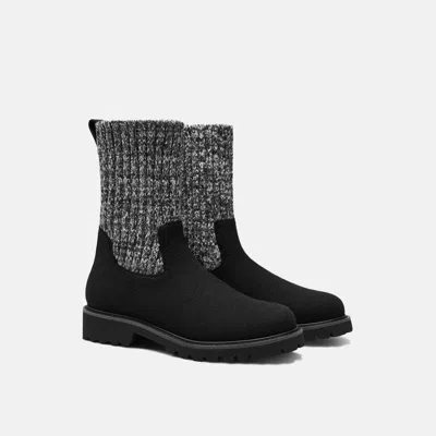 Vivaia Round-toe Wool Ankle Sock Boots（fiona）|black|uk 2.5