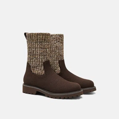 Vivaia Round-toe Wool Ankle Sock Boots（fiona）|cocoa Brown|uk 2.5