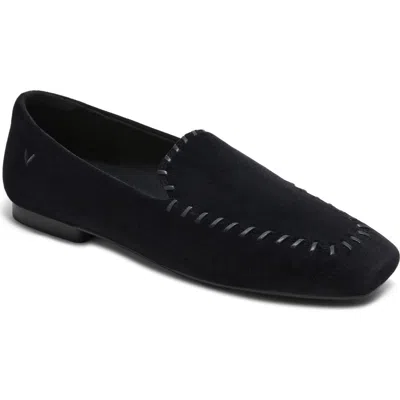 Vivaia Siena Velvet Whipstitched Loafers In Black