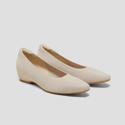 Vivaia Small Square-toe Low Wedge Heels (mackenzi) In Neutral