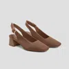 Vivaia Square-toe Block Heels In Brown
