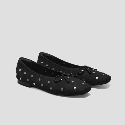 Vivaia Square-toe Bow Ballerina Flats (margaret) In Black