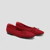 Vivaia Square-toe Bow Ballerina Flats (margaret) In Red