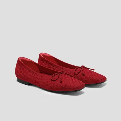 Vivaia Square-toe Bow Ballerina Flats (margaret) In Red