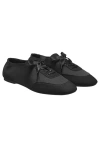 Vivaia Square-toe Lace-up Satin Sneakerina In Black