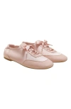 Vivaia Square-toe Lace-up Satin Sneakerina In Pink