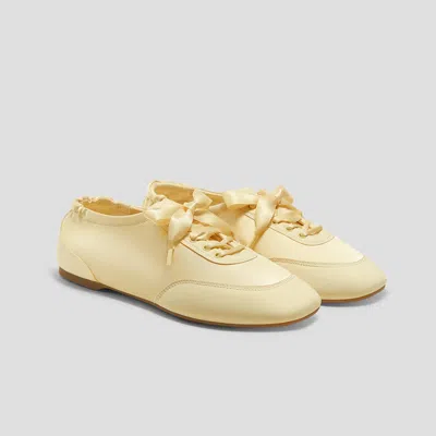 Vivaia Square-toe Lace-up Satin Sneakerina (cristina) In Yellow