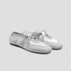 Vivaia Square-toe Lace-up Satin Sneakerina (cristina) In Silver
