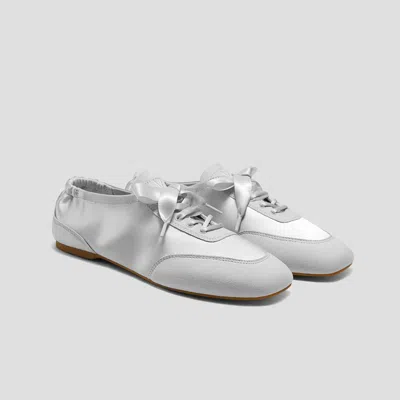 Vivaia Square-toe Lace-up Satin Sneakerina (cristina) In Silver