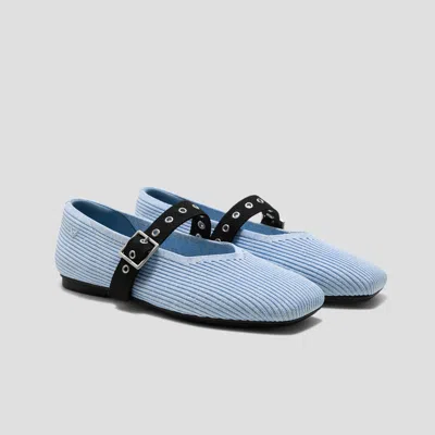 Vivaia Square-toe Margot™ Mary Jane (myriel)|baby Blue Metallic/black|us 11