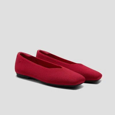 Vivaia Square-toe Margot™ V-cut Flats (margot™ 3.0)|ruby  Red|us 10.5