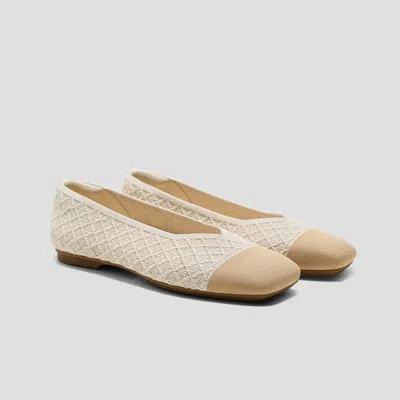 Vivaia Square-toe Margot™ V-cut Flats (margot™ 3.0)|yellow Apricot Quilt|us 10.5 In Neutral
