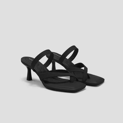 Vivaia Square-toe Mid Heel Strappy Sandals (alina) In Black