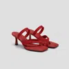 Vivaia Square-toe Mid Heel Strappy Sandals (alina) In Red