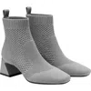 Vivaia Square-toe Perforated Heeled Boots In Gray