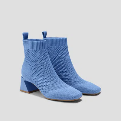 Vivaia Square-toe Perforated Heeled Boots (melissa) In Blue
