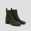 Vivaia Square-toe Perforated Heeled Boots (melissa) In Green