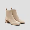 Vivaia Square-toe Perforated Heeled Boots (melissa) In Neutral