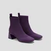 Vivaia Square-toe Perforated Heeled Boots (melissa) In Purple