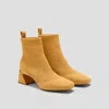 Vivaia Square-toe Perforated Heeled Boots (melissa) In Yellow