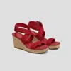 Vivaia Square-toe Slingback Wedge Sandals (lyla) In Red