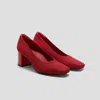Vivaia Square-toe Stress Free Chunky Heels (elize) In Red