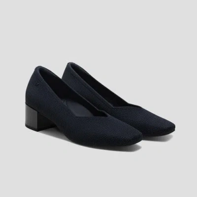 Vivaia Square-toe Stress Free Chunky Heels In Navy
