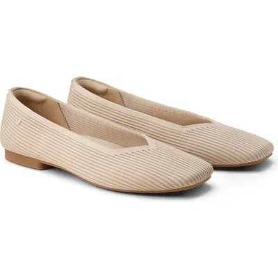 Vivaia Square-toe V-cut Flats In Almond