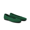 Vivaia Square-toe V-cut Flats In Forest Green